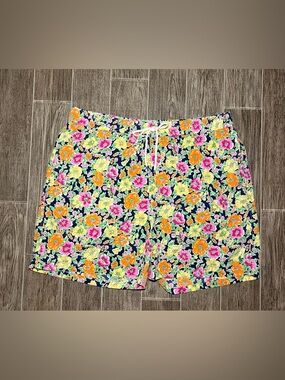 Polo Ralph Lauren Mens Nylon Swim Trunks Lined AOP Floral Size 3XLT Beach